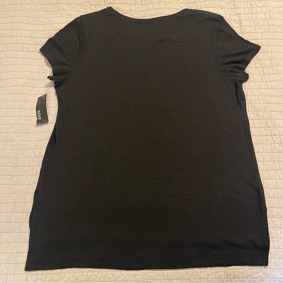 a.n.a. Solid Black Shirt with Faux Suede Grommet Shoulder Size XL - Picture 9 of 9